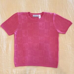 Vintage Textured Short Sleeve Butterfly Sweater